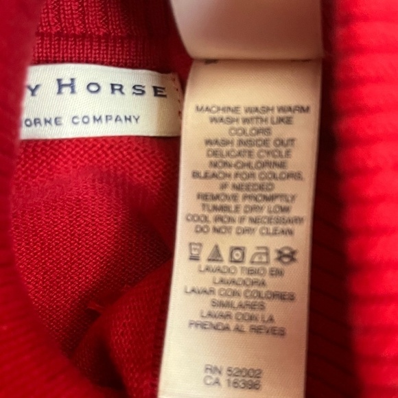 Crazy Horse Liz Claiborne Red Turtleneck Sweater Beaded Embroidered; Size M; EUC - Picture 6 of 7